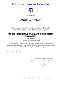 Fondazione Forense Bolognese - Corso integrativo avanzato in mediazione familiare (2018)