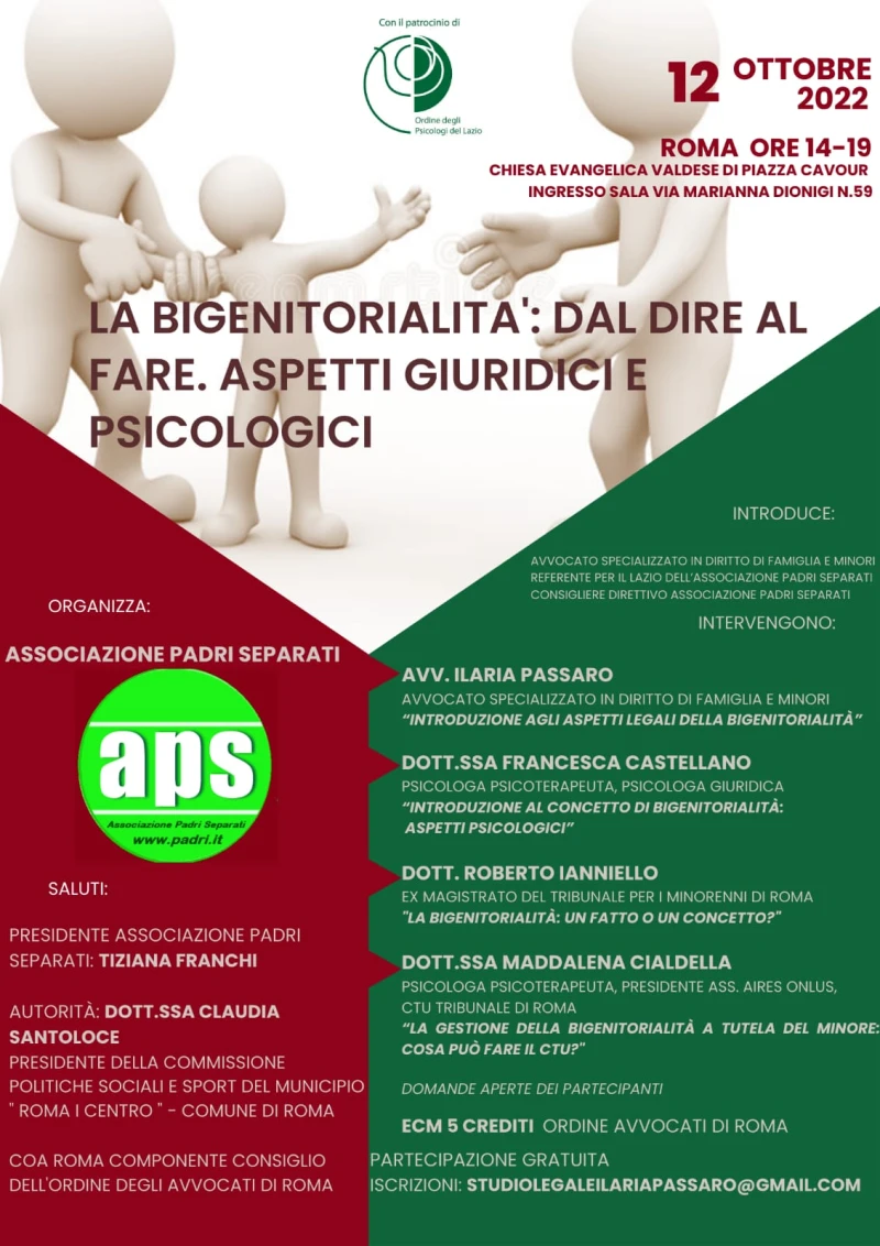 Locandina evento Associazione Padri Separati a Roma il 12/10/2022