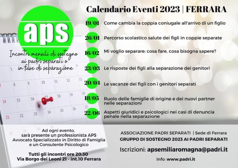 Padri Separati – Calendario eventi 2023